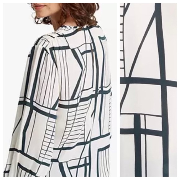 NWT Club Monaco White Smocked Shoulder Top Sise M - Picture 4 of 5